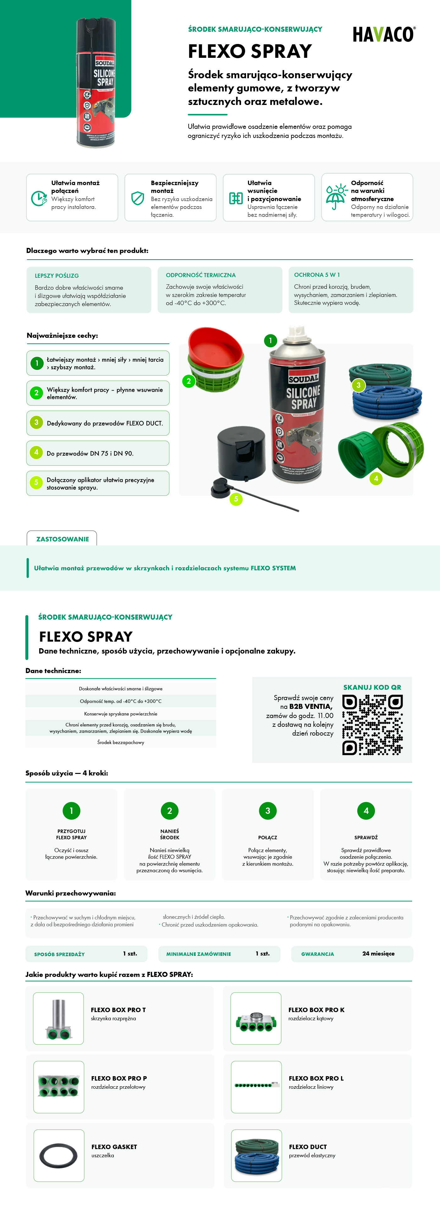 Karta katalogowa spray smarująco-konserwujący do gum FLEXO SPRAY HAVACO
